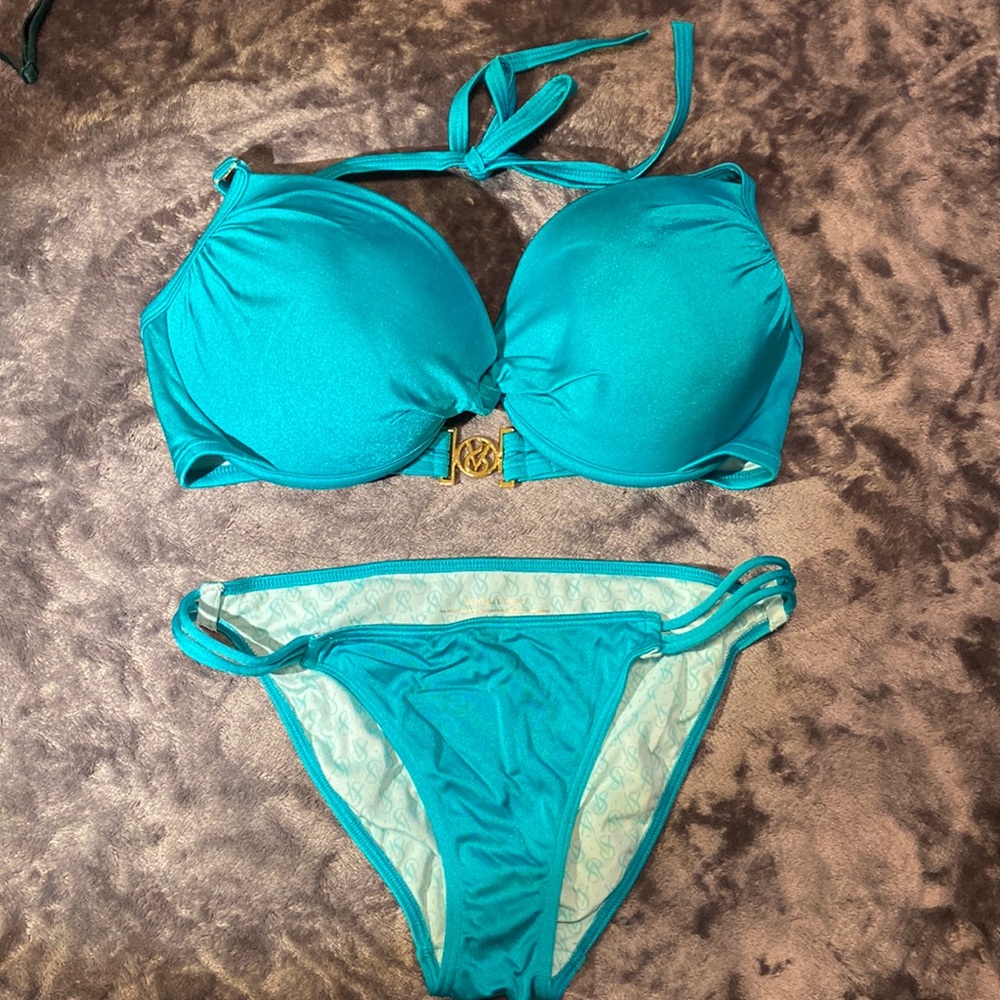 BUNDLE DISCOUNTS! Teal Victoria’s Secret Bikini - top 34DD - bottom Small